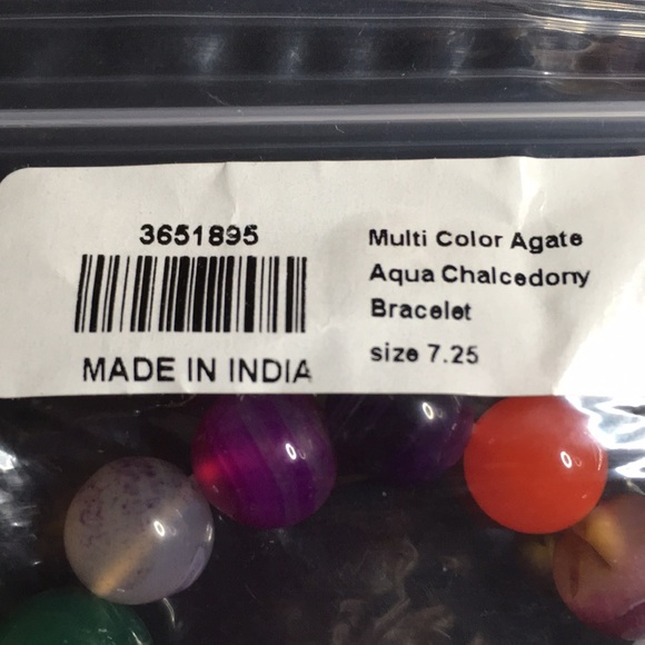 Agate & Chalcedony Gemstone Beaded Stretch Bracelet - Picture 8 of 8